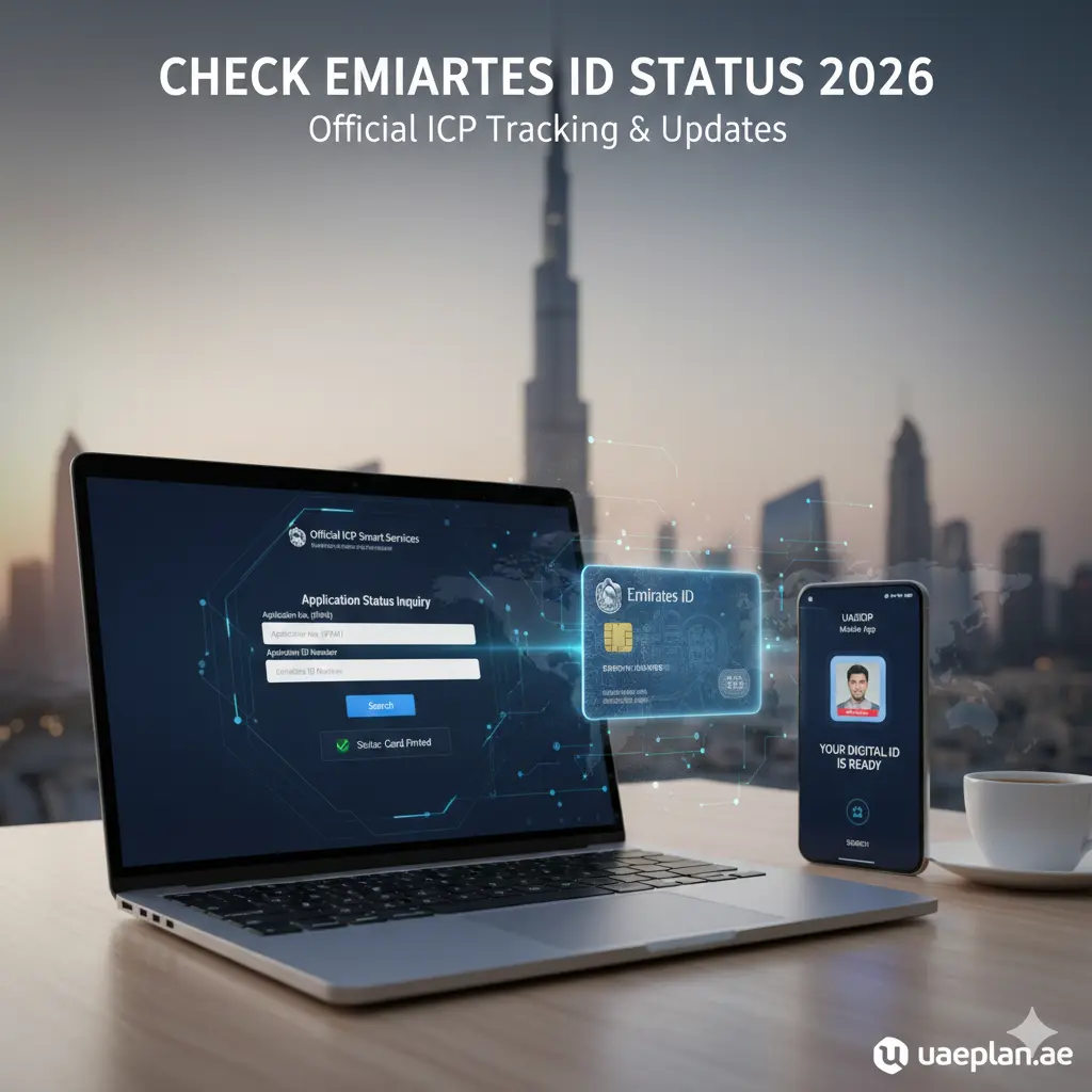 Check Emirates ID Status online using the official ICP smart services portal and UAEICP mobile app in 2026.