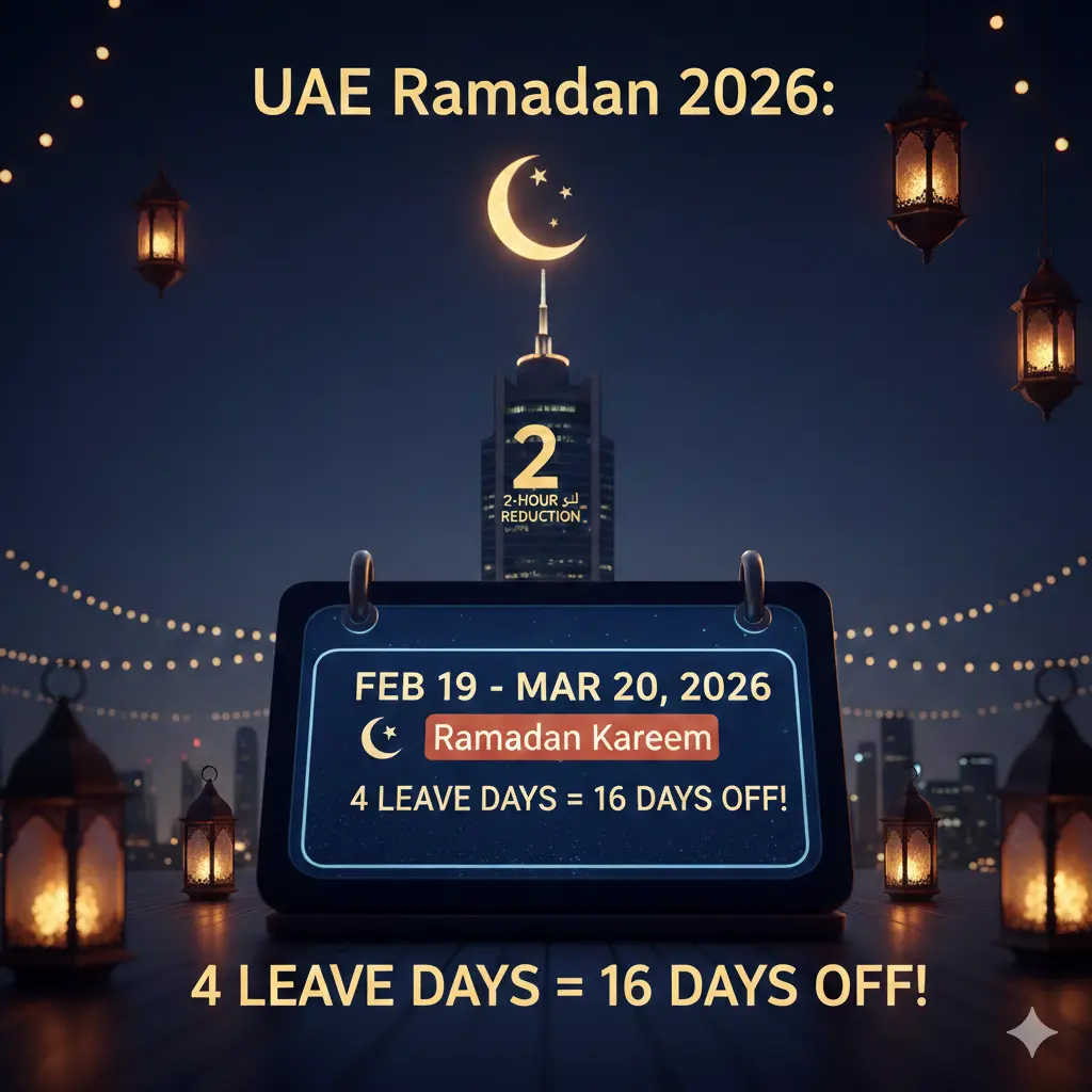 UAE Ramadan 2026 working hours and official MoHRE labor law rules for private sector employees.